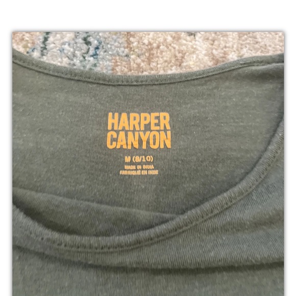 Harper Canyon Girls Size M Green Short Ruffle Sleeve Top - Picture 5 of 5